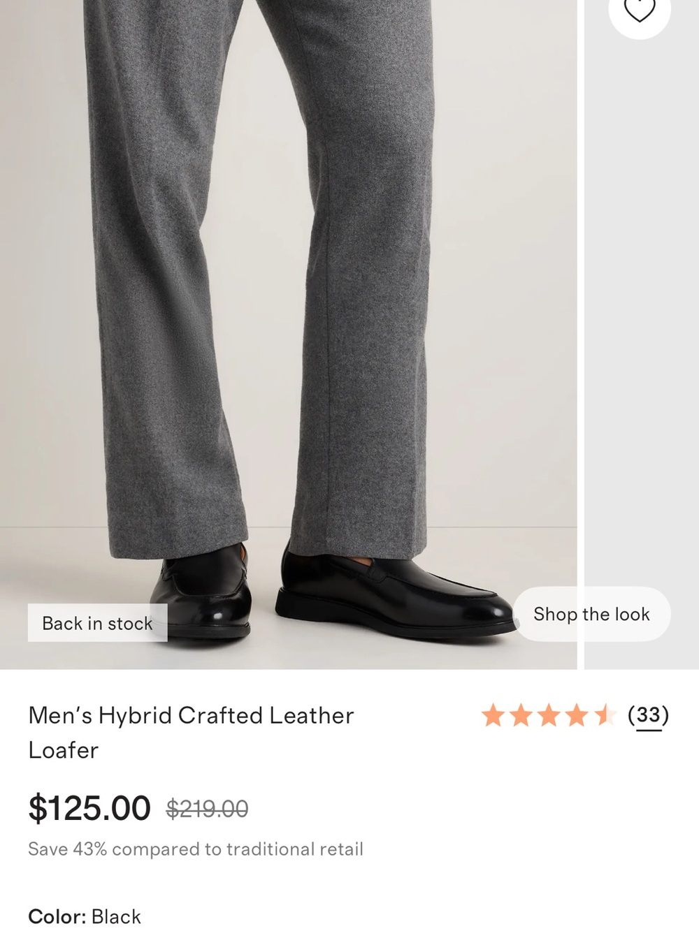 Quince Black Leather Slip-On Loafers